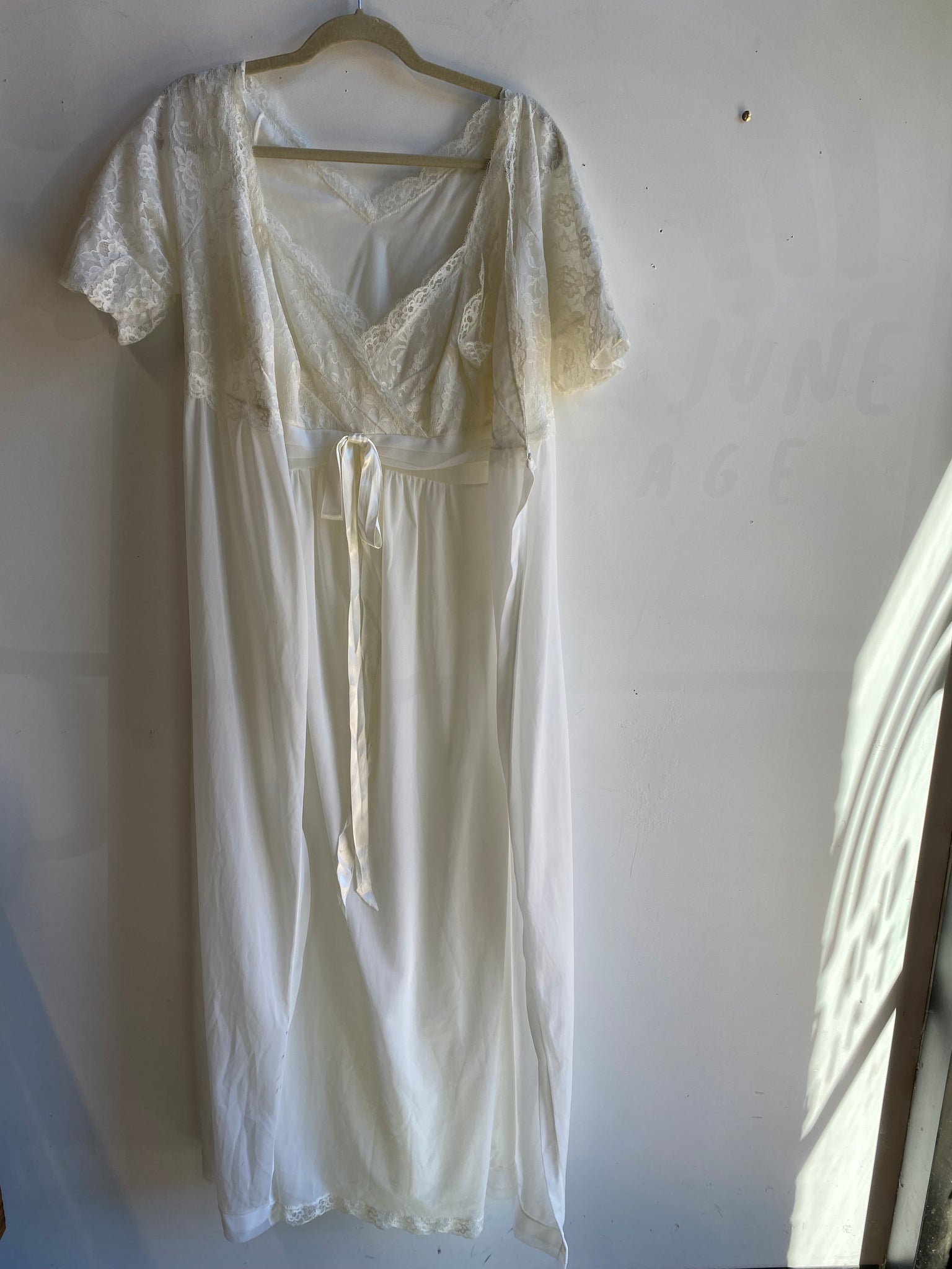 Nylon Lingerie Dress and Robe Set