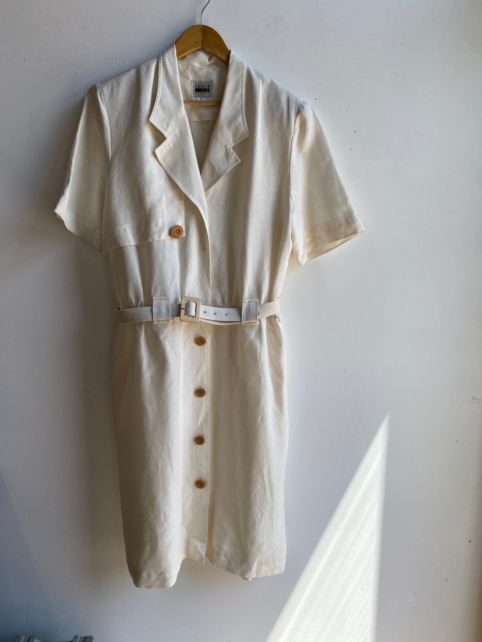 Ivory Abstract Linen Dress