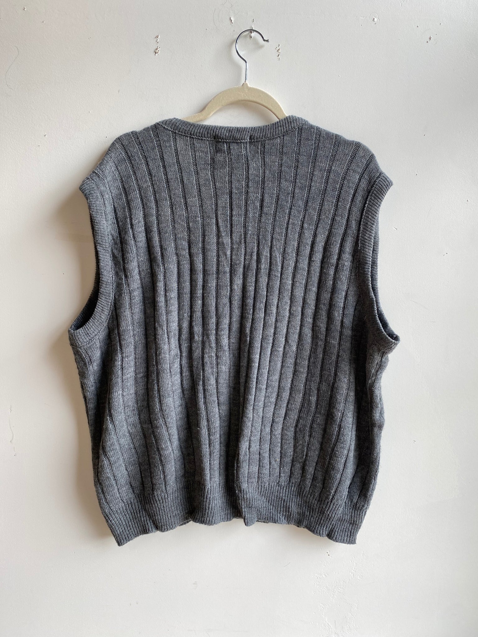 90s "Milford" Grey Knit Sweater Vest