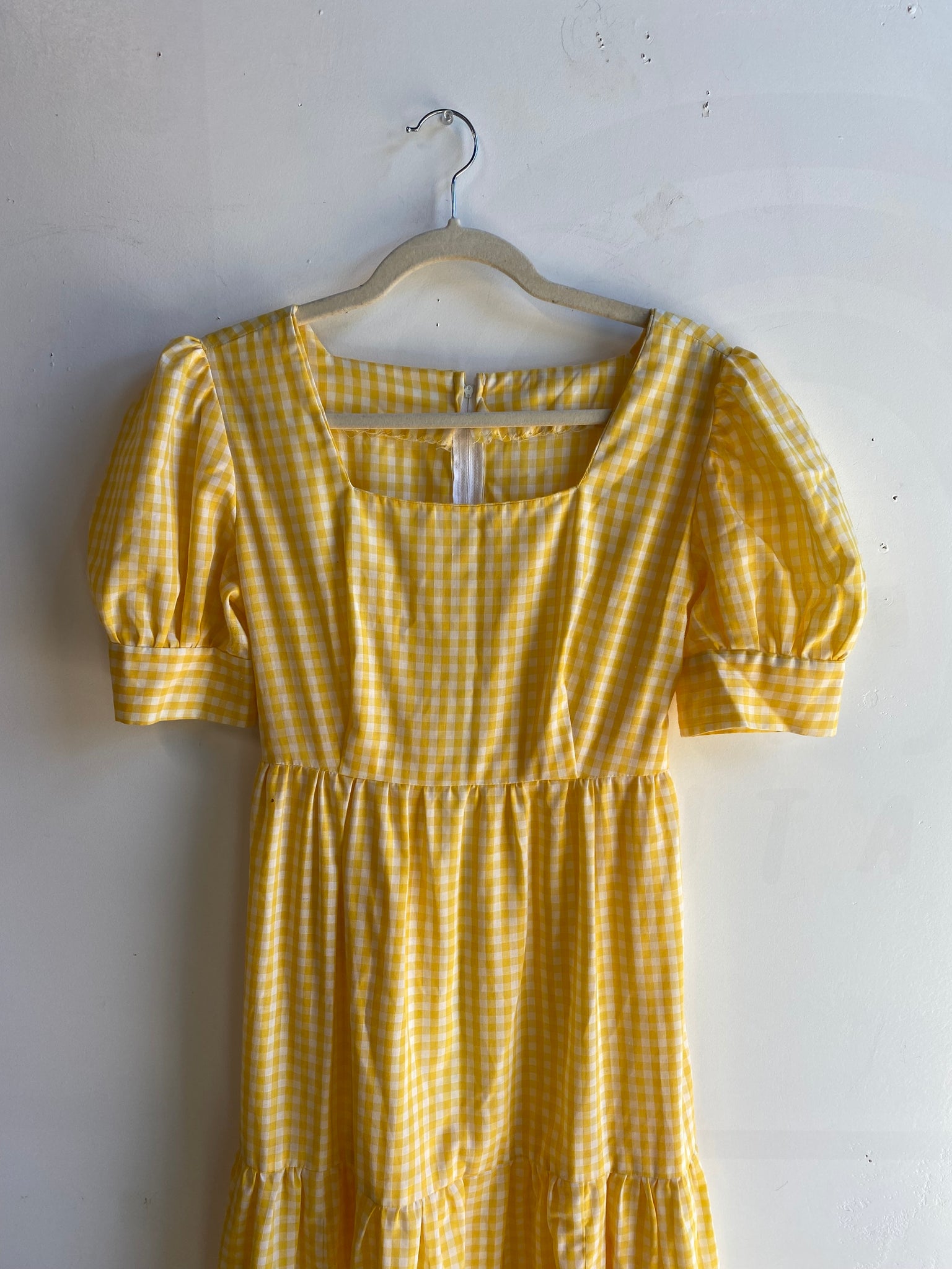Tiered Gingham Prairie Dress