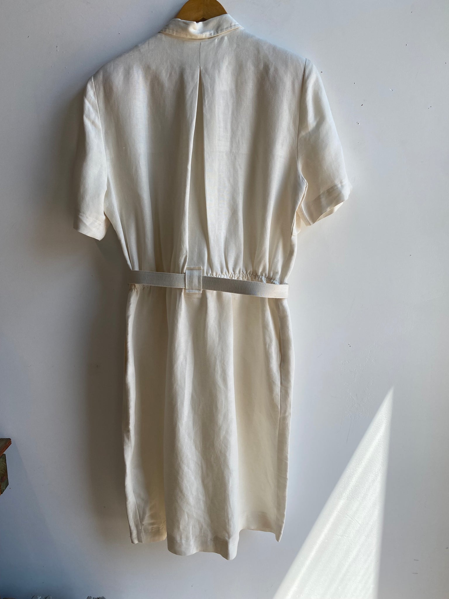 Ivory Abstract Linen Dress
