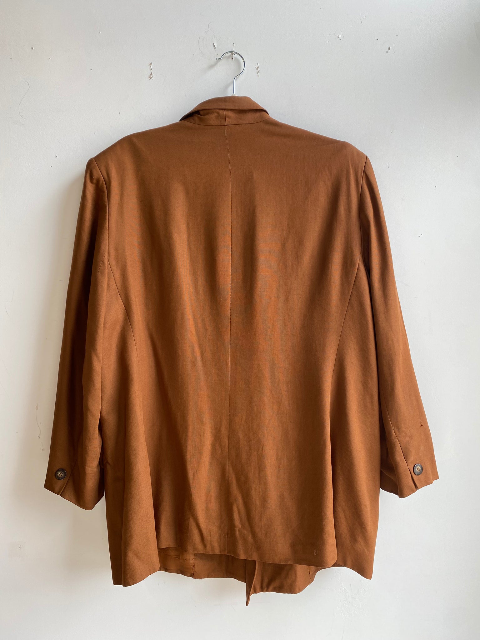 90s Ocher Double Breasted Suit Coat