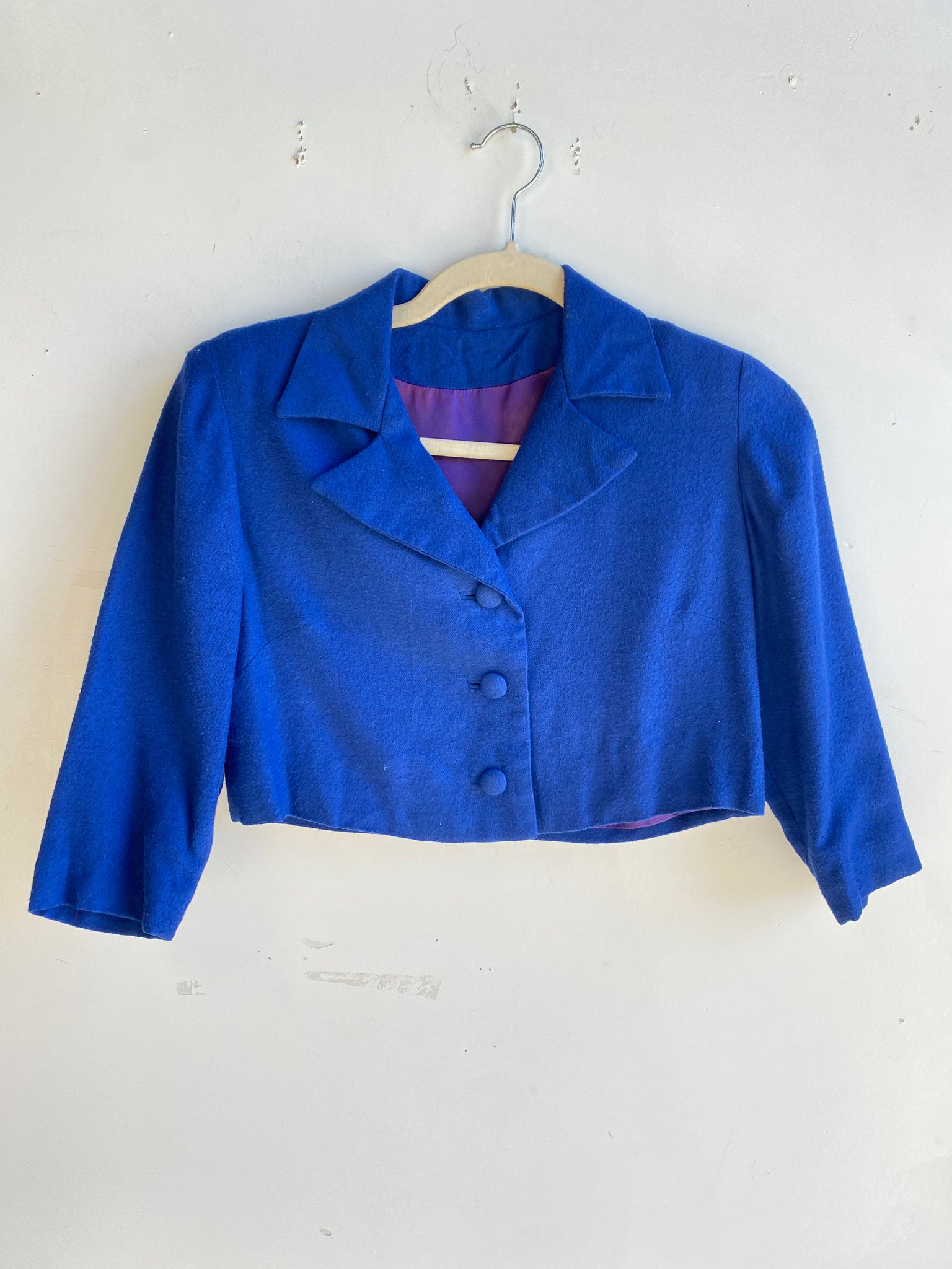 1940s Blue Cropped Jacket