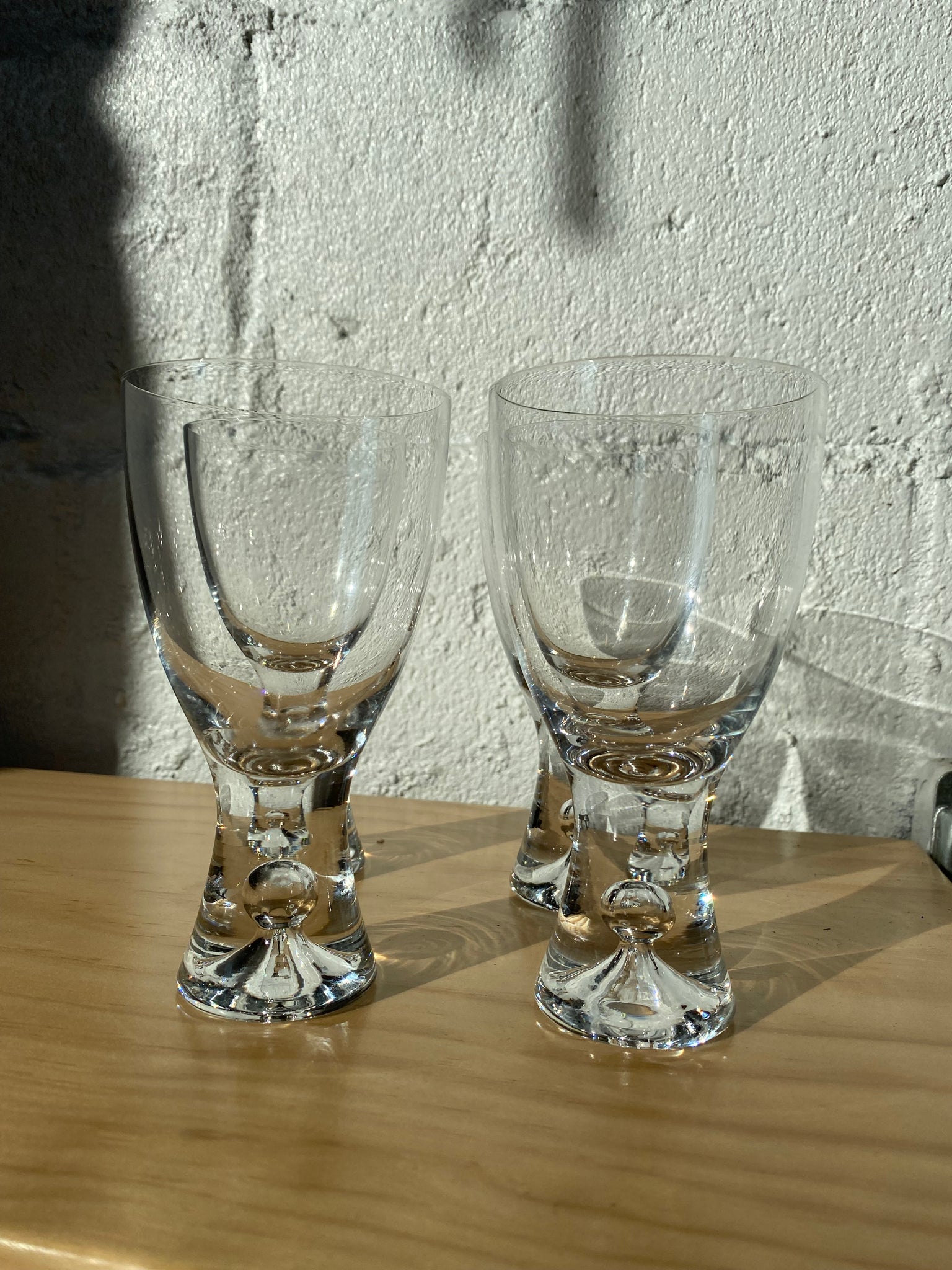 MCM Tapio Wirkkala Style Crystal Wine Glass Set (4)