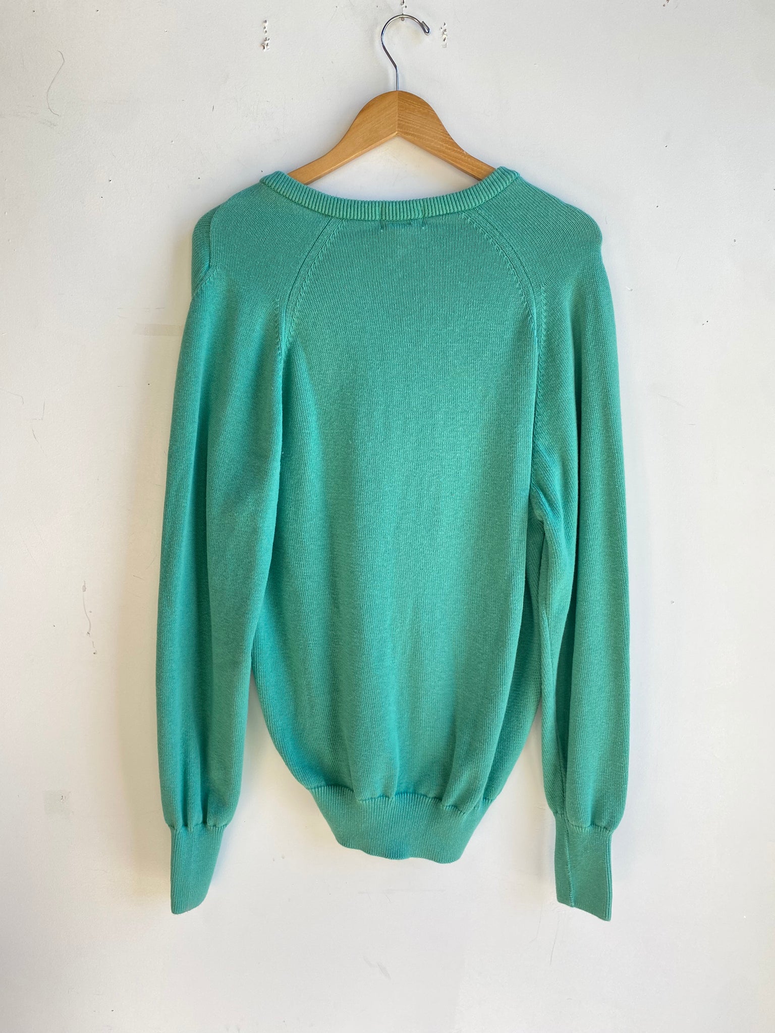 Turquoise Izod Knit Cotton Pullover