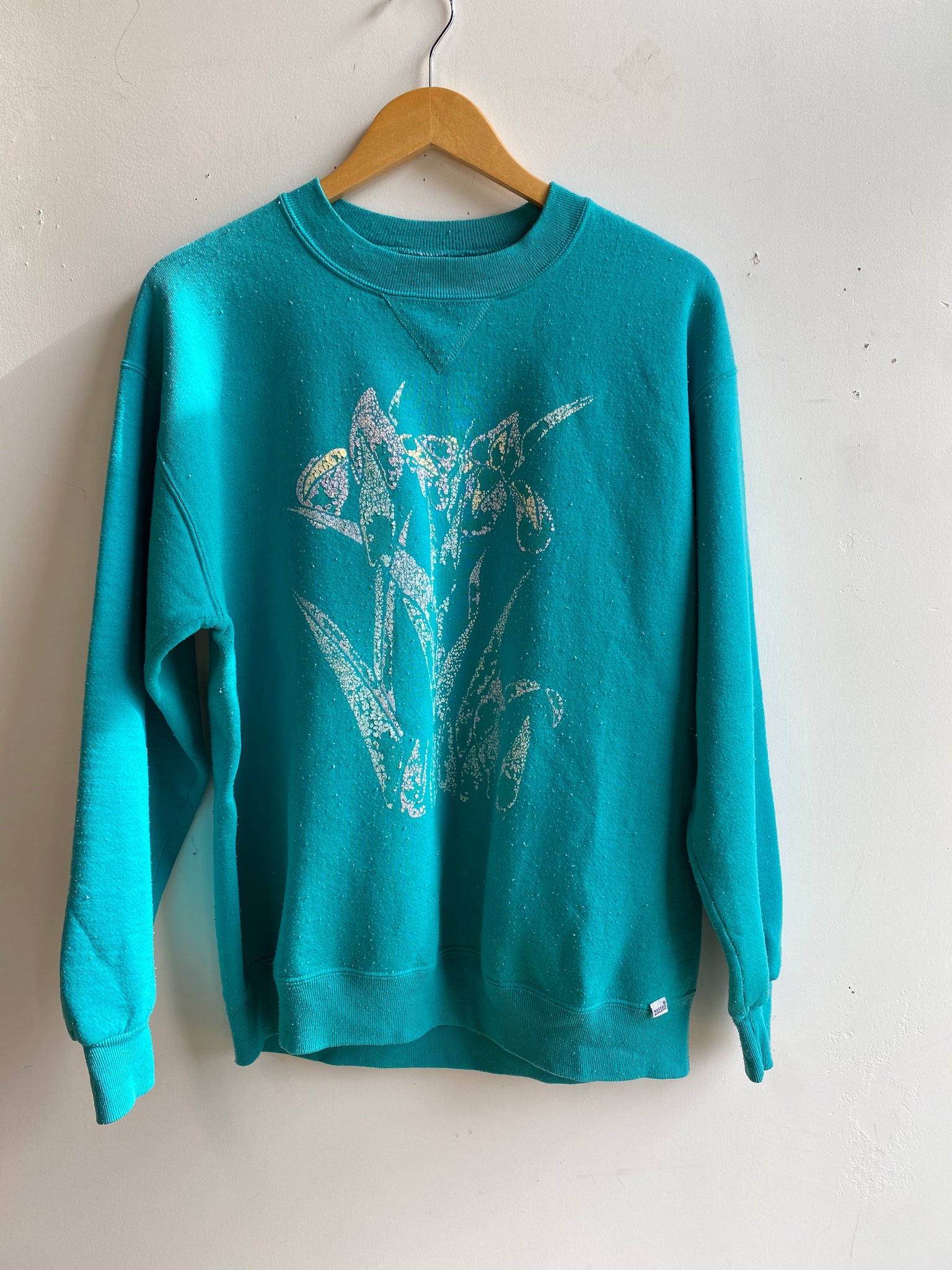 80s Turquoise Iris Sweatshirt