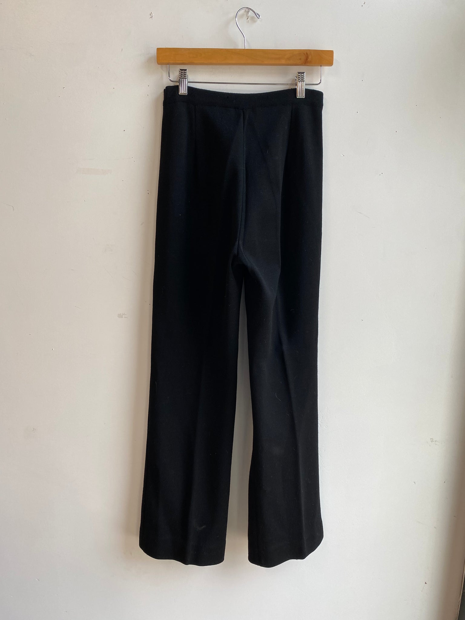 Black Wool Super High Waist Tailored Trousers