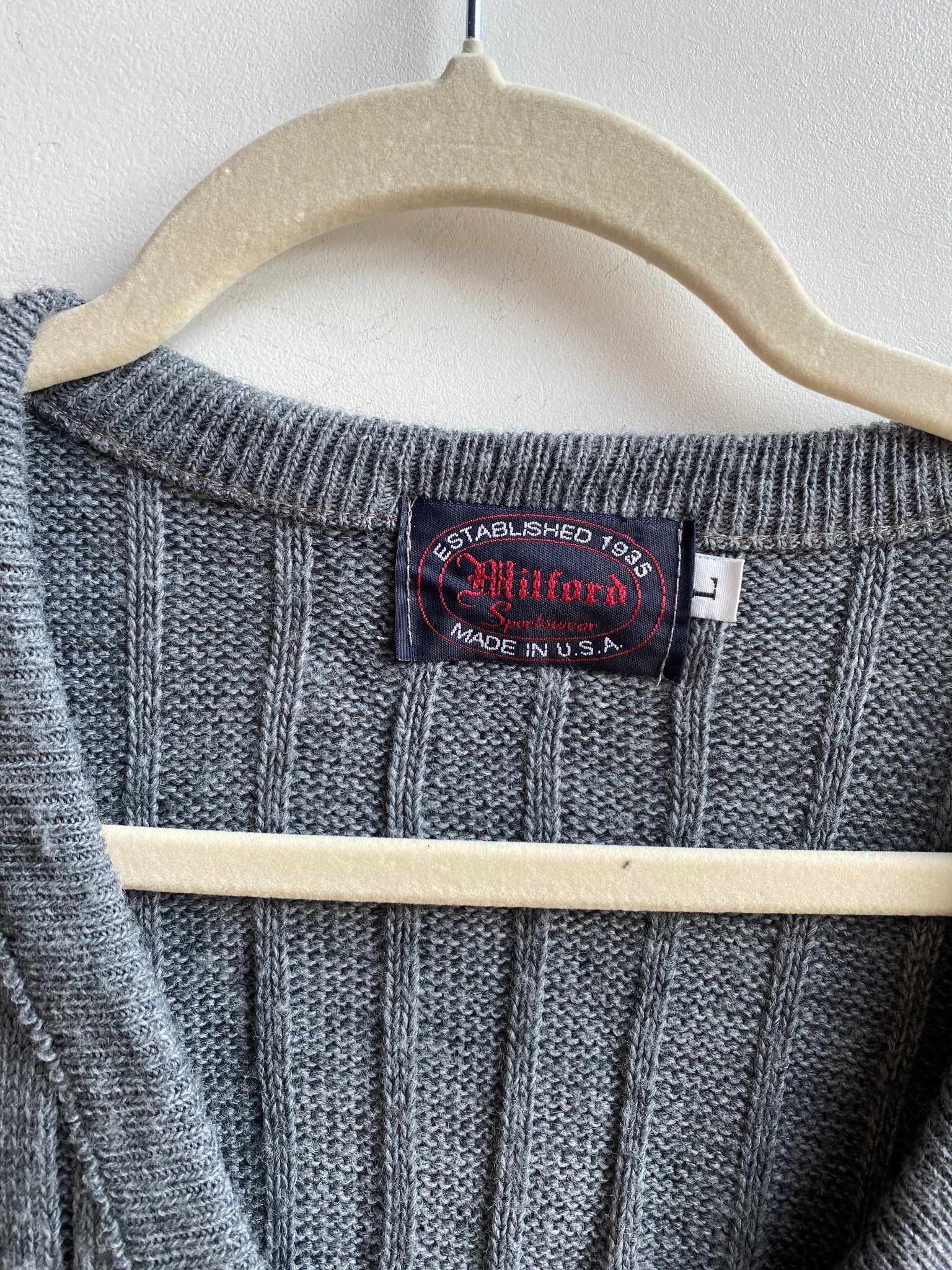 90s "Milford" Grey Knit Sweater Vest
