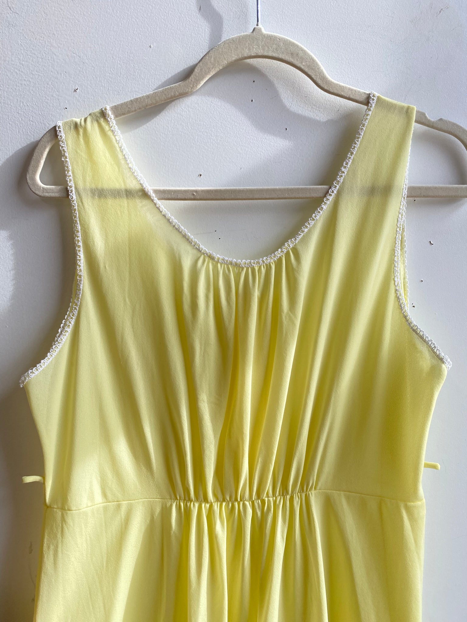 VTG Yellow Nylon Sheer Dress