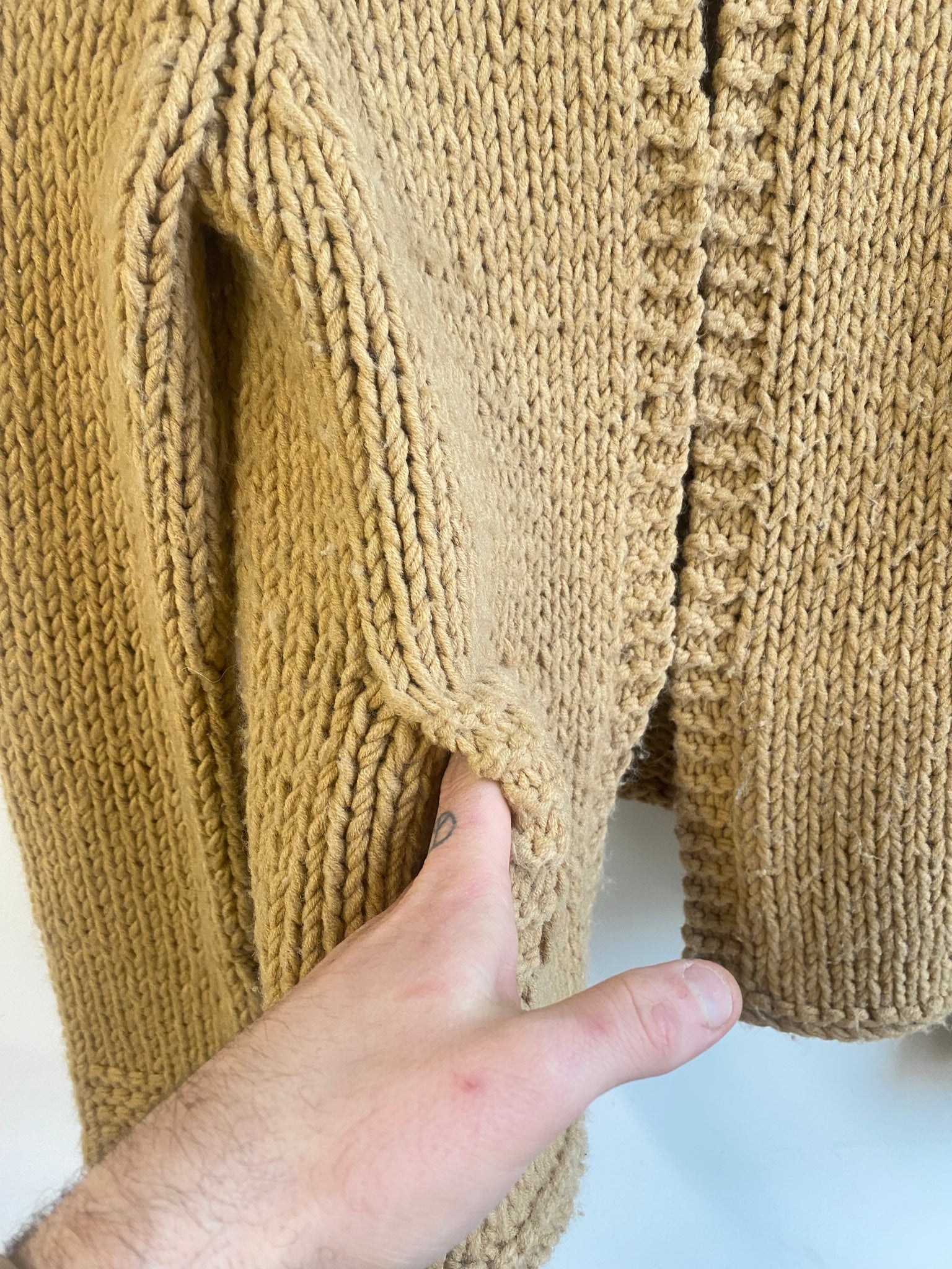 Y2K Camel Hand Knit Sweater