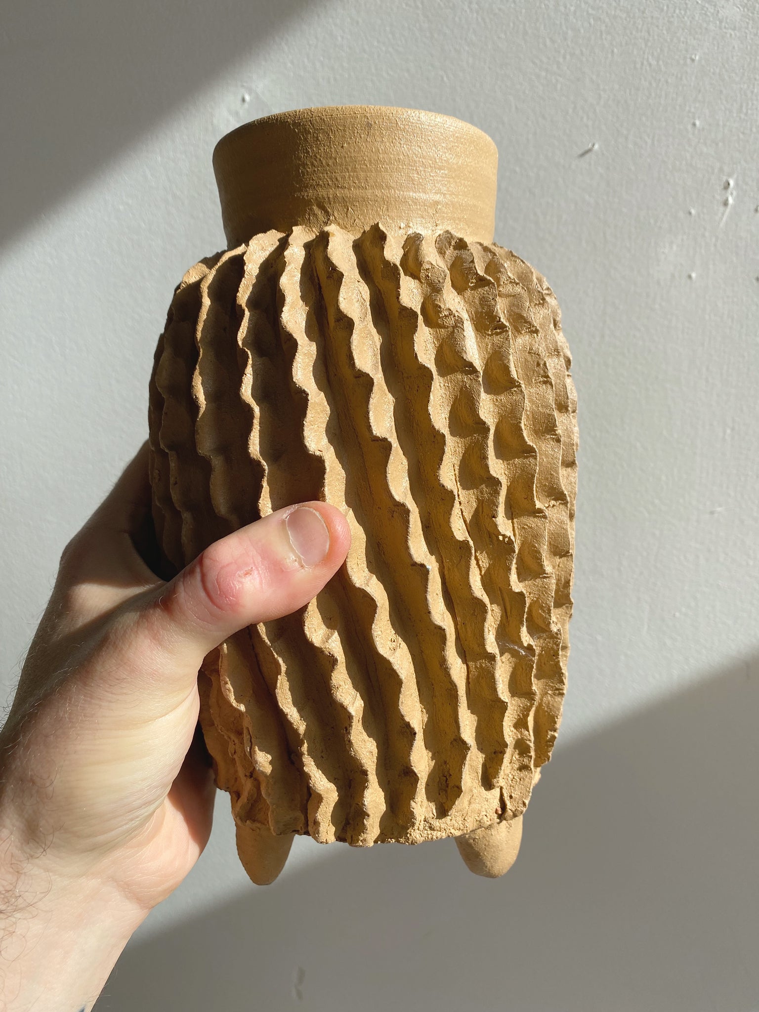 Handmade Barrel Cactus Clay Planter/Sculpture