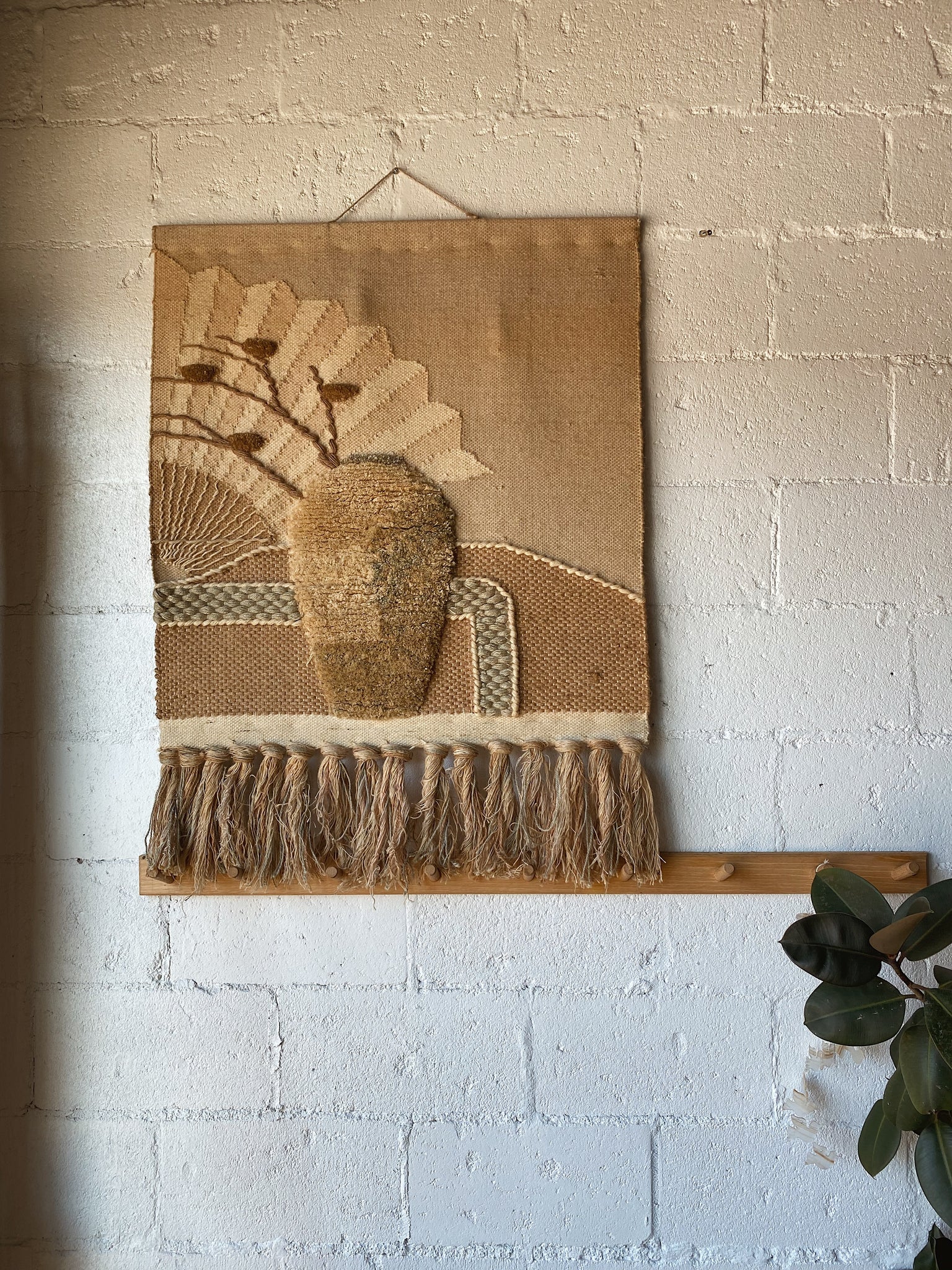 Beautiful Large Woven 1986 ICA Woven Wall Hanging