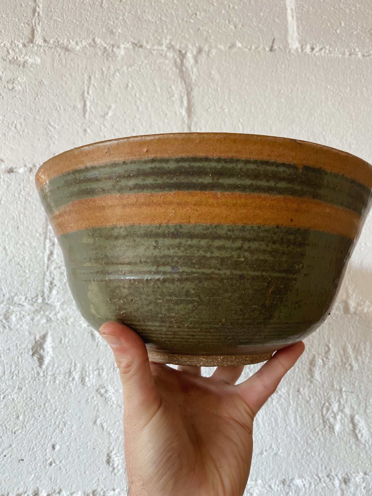 Handmade Large Holding Hands Pottery Bowl