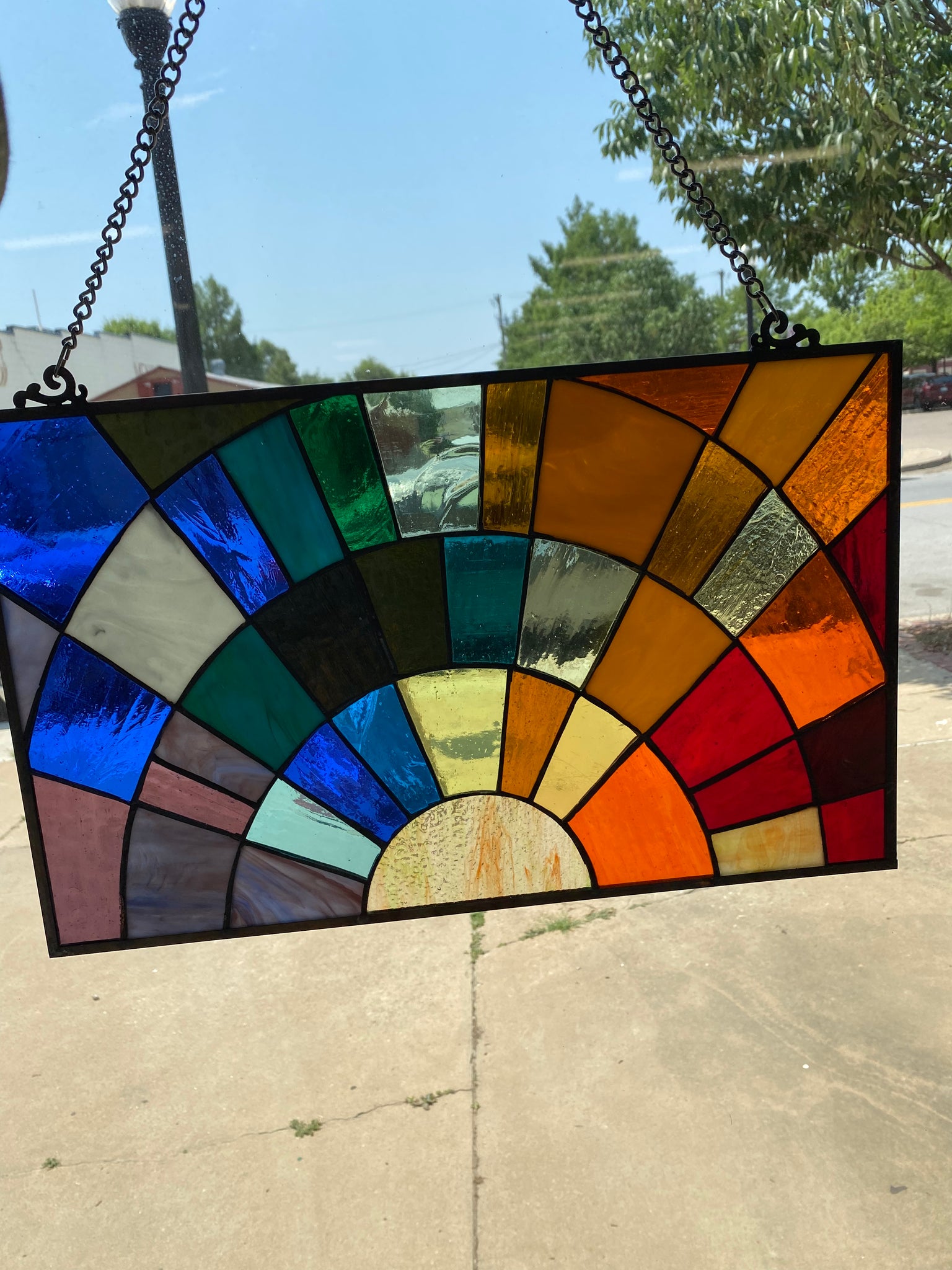 Large Handmade Stained Glass Rainbow Sunshine