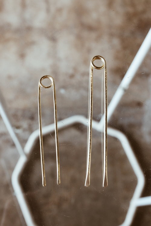 Handmade Brass Arc & Loop Bun Pins
