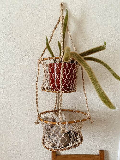 Handmade Fair Trade Hanging Storage Basket or Plant Hanger