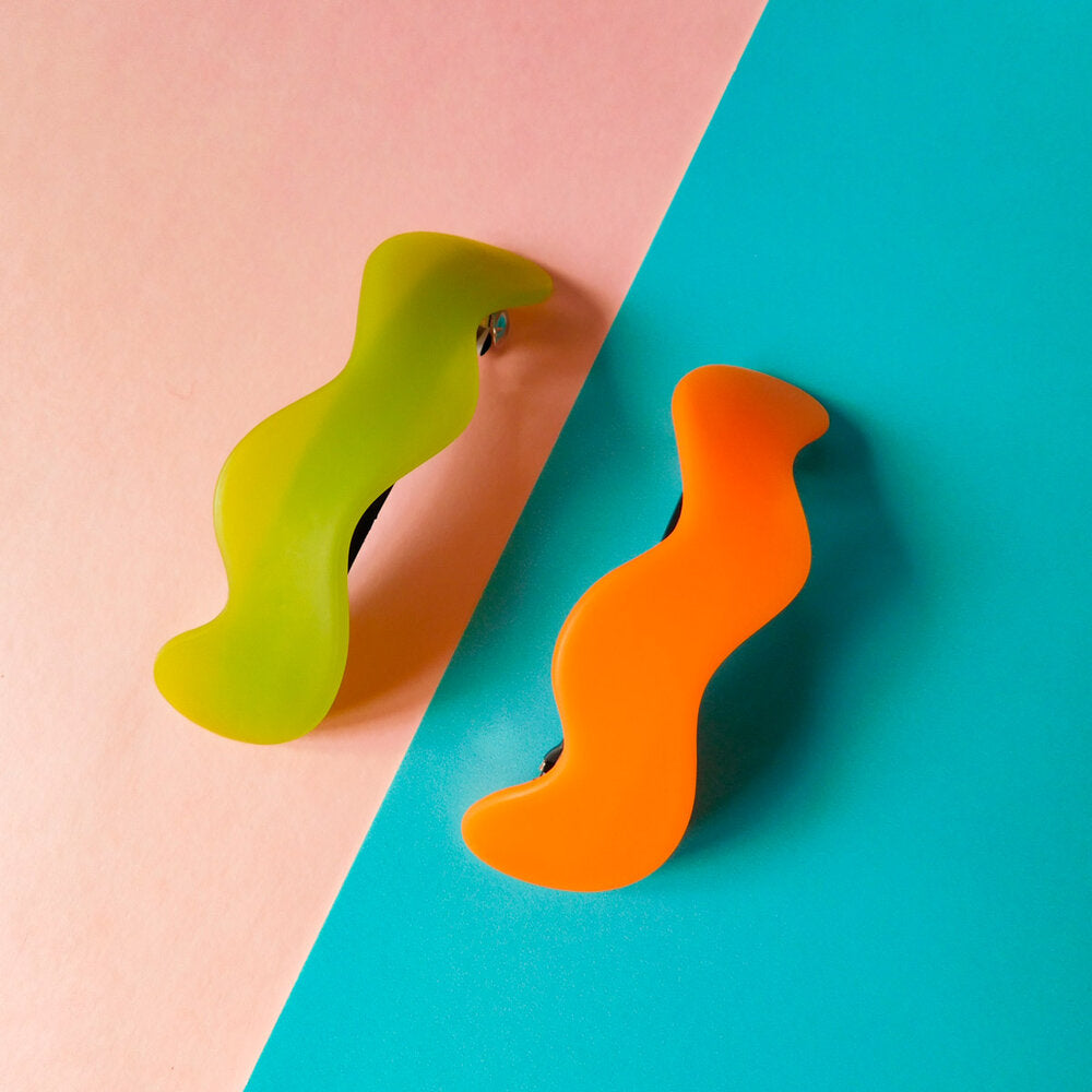 Curve Hair Clip in Lime or Tangerine