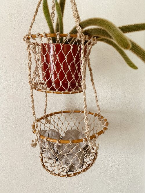 Handmade Fair Trade Hanging Storage Basket or Plant Hanger