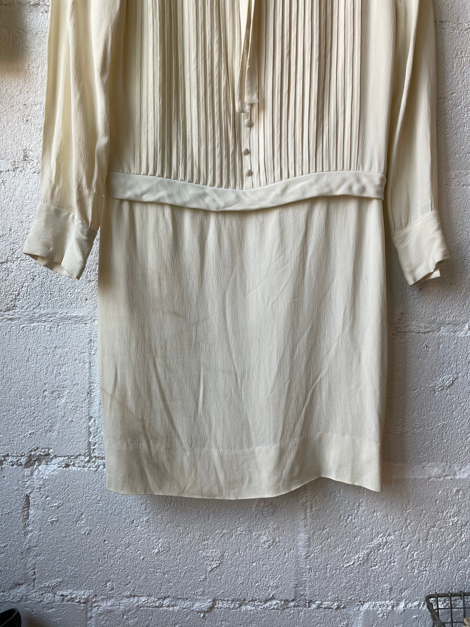 Vintage Cream Structured Dress