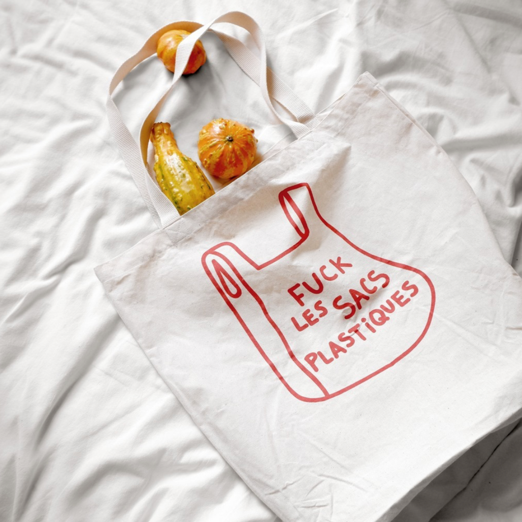 Fuck Les Sacs Plastique' Printed Cotton Tote Bag – Océanne