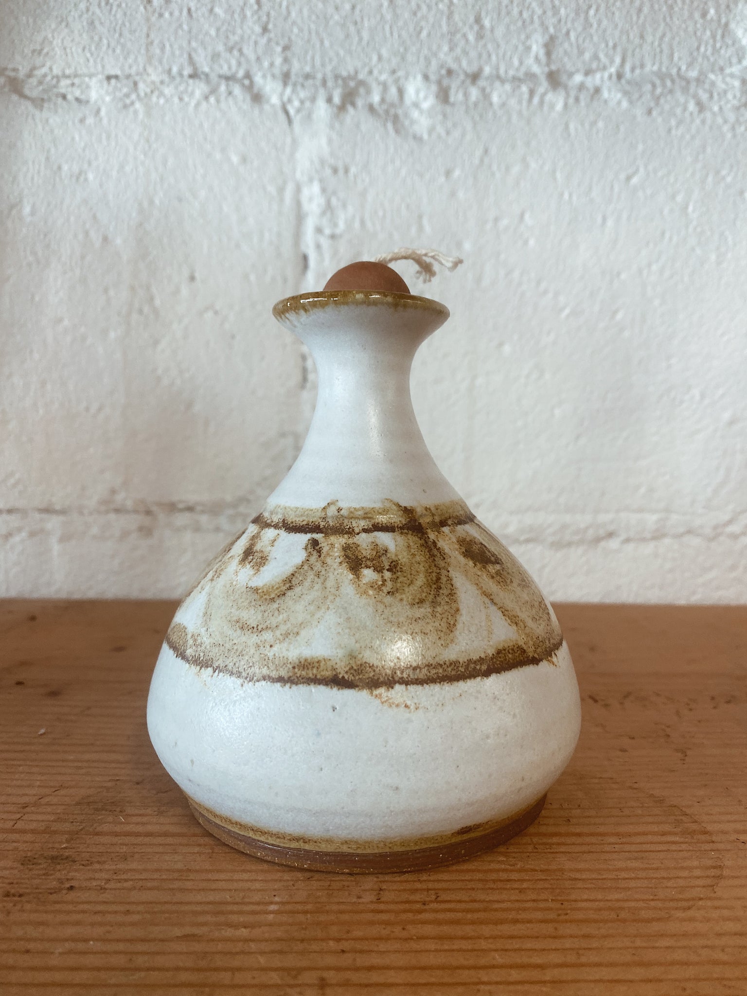 Vintage Pottery Oil Lamp