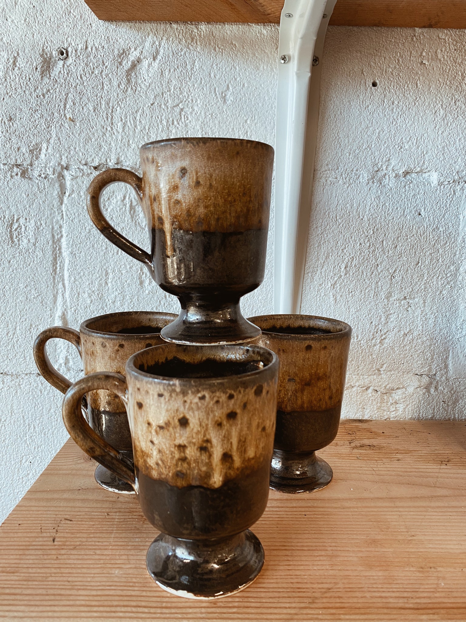 Vintage Handmade Set of 4 Mugs