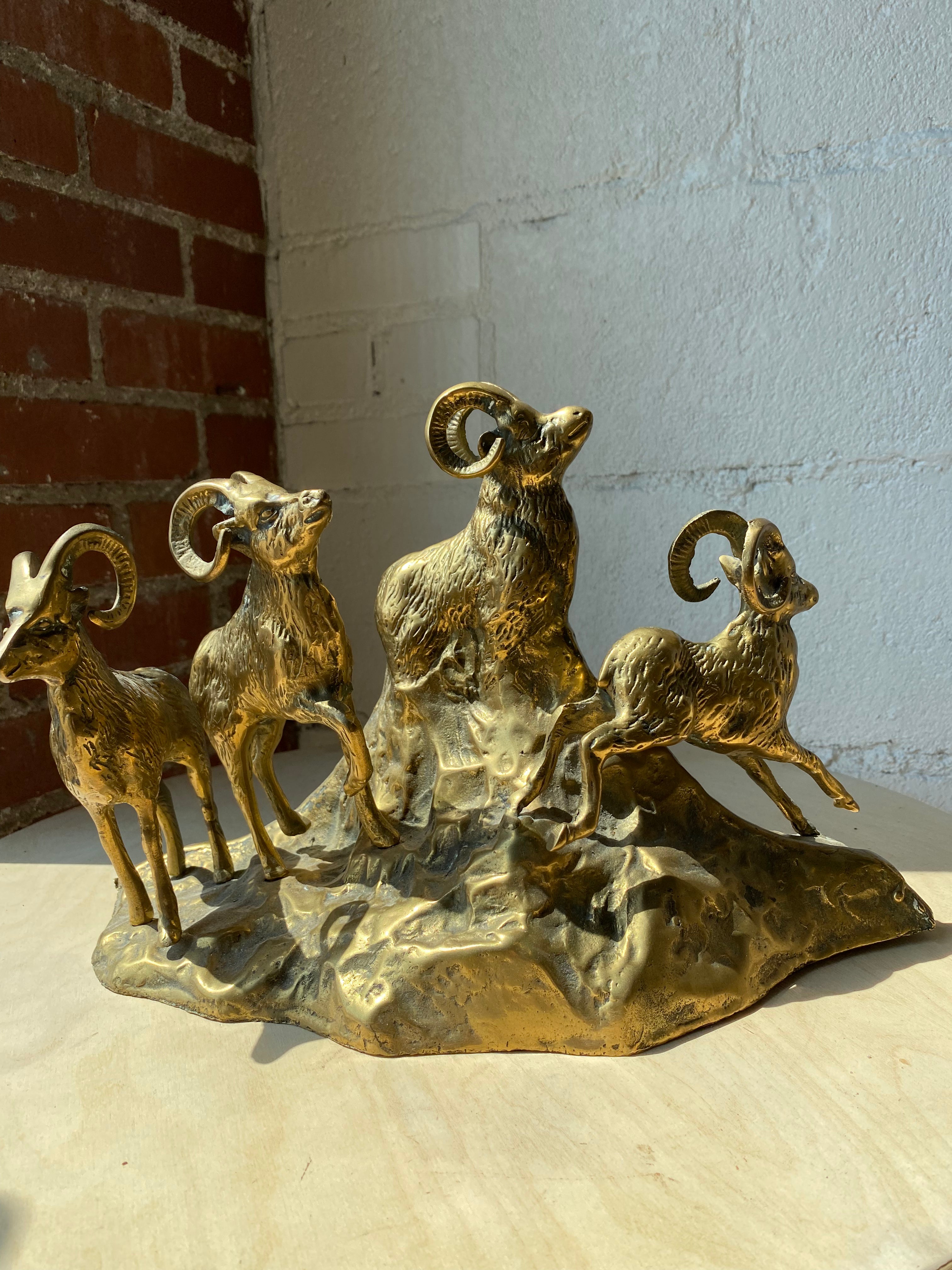 Brass Mountain Goat Sculpture – Jo & June Vintage