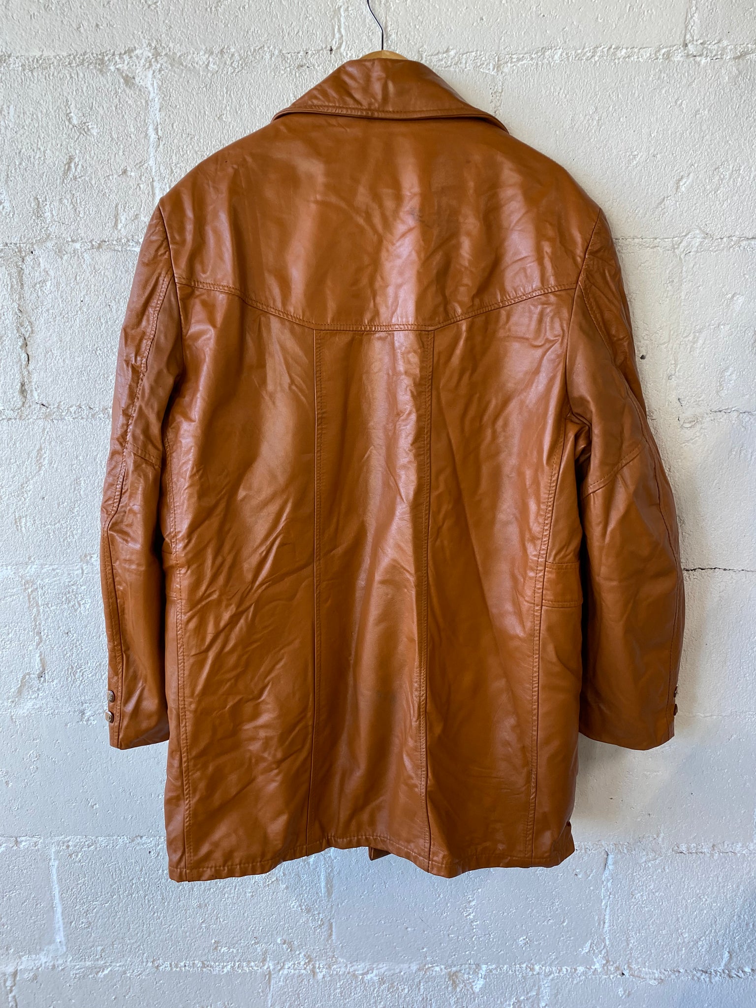 Vintage Orange Leather Jacket