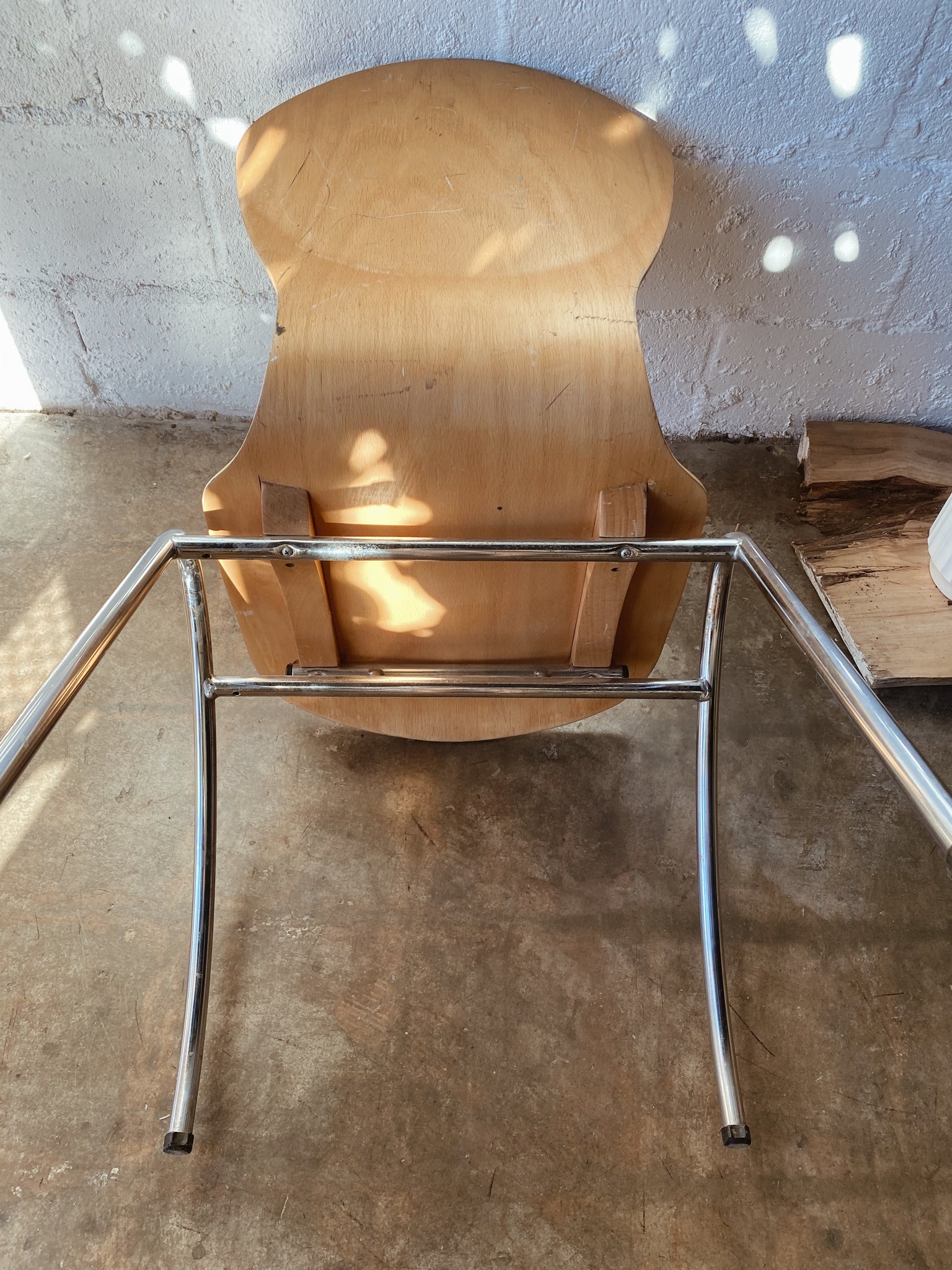 Mid-Century Bendwood and Chrome Chair