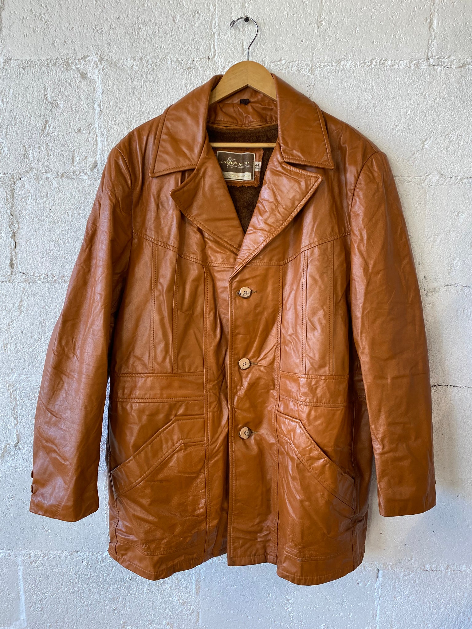 Vintage Orange Leather Jacket